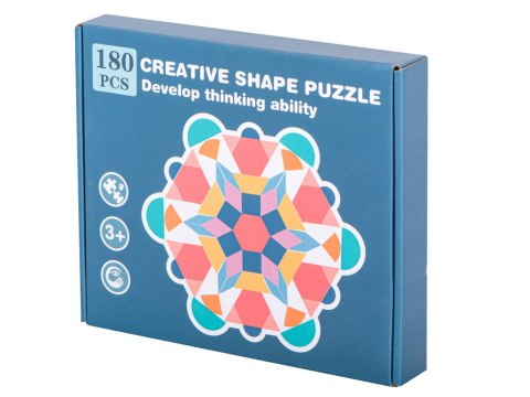 Puzzle drewniane układanka montessori kolorowa mozaika kształty 180 elementów Puzzle drewniane układanka montessori kolorowa mozaika kształty 180 elementów