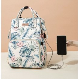 Torba, organizer do wózka plecak dla mamy KREM 42x26x19cm PL152