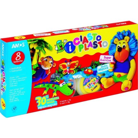 CIASTO-PLASTO 8 KOLORÓW AMOS 18 G CIASTO-PLASTO 8 KOLORÓW AMOS 18 G