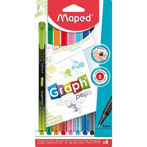 Cienkopisy Maped Graph'Peps Deco 8 kolorów Cienkopisy Maped Graph'Peps Deco 8 kolorów