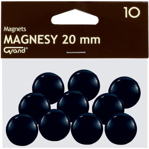 Magnesy do tablic Grand śr.20mm czarne (10), CZARNY Magnesy do tablic Grand śr.20mm czarne (10), CZARNY