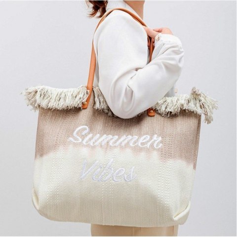 TORBA PLAŻOWA, wakacyjna BOHO Z frędzlami brązowa ombre, na zakupy TP14BR TORBA PLAŻOWA, wakacyjna BOHO Z frędzlami brązowa ombre, na zakupy TP14BR