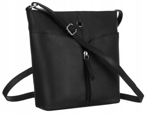 Skórzana listonoszka damska na regulowanym pasku - Peterson