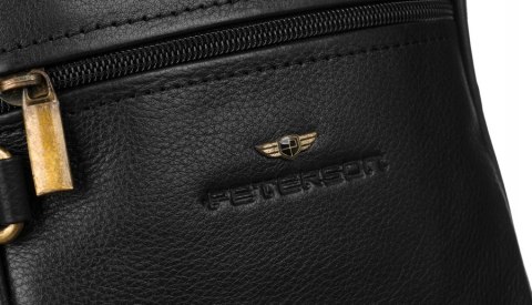 Skórzana listonoszka-saszetka męska na ramię - Peterson