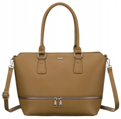 Stylowa shopperka damska ze skóry ekologicznej z odpinanym paskiem - Rovicky