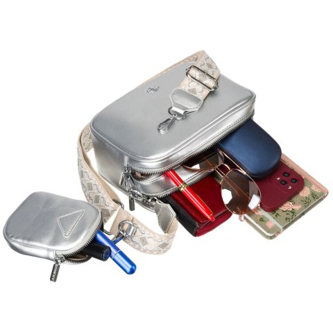 Listonoszka damska ze skóry ekologicznej z odpinaną portmonetką - Rovicky