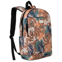 Klasyczny, damski plecak z poliestru w roślinny wzór - Rovicky