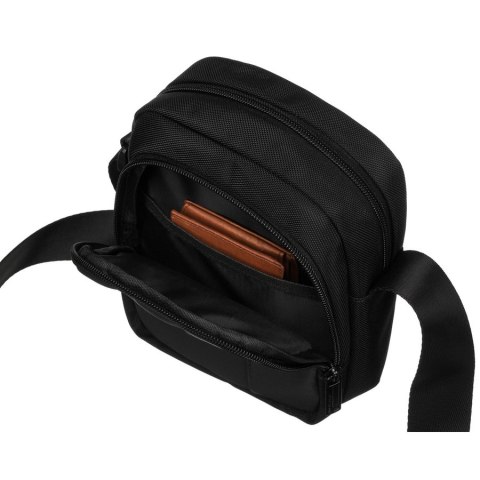 Czarna, mała listonoszka męska z cordury - Peterson