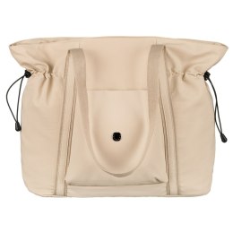 Beżowa shopperka damska z poliestru zawieszona na wygodnych uchwytach - Peterson