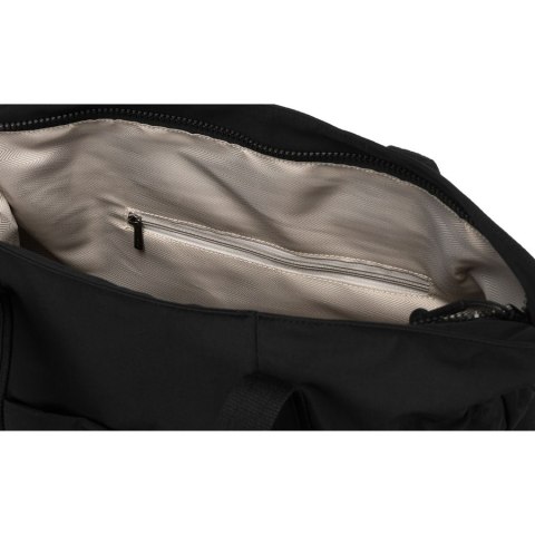 Czarna shopperka damska zawieszona na wygodnych uchwytach, zamykana na suwak - Peterson