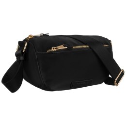 Czarna, nylonowa listonoszka damska z kieszonką zewnętrzną - Peterson