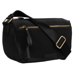 Czarna, nylonowa torebka z paskiem na ramię - Peterson