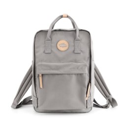 Praktyczny, miejski plecak damski w ciemnoszarym kolorze zawieszony na regulowanych szelkach - Himawari