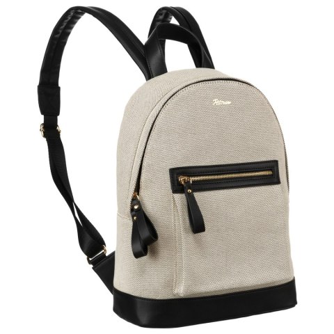 Duży, miejski plecak damski w beżowym kolorze płótno canvas - Peterson Duży, miejski plecak damski w beżowym kolorze płótno canvas - Peterson