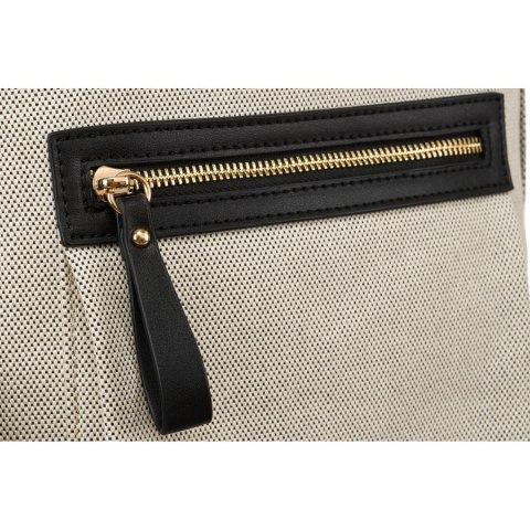 Duży, miejski plecak damski w beżowym kolorze płótno canvas - Peterson Duży, miejski plecak damski w beżowym kolorze płótno canvas - Peterson