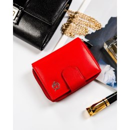 Mały portfel w czerwonym kolorze zamykany na zatrzask - Rovicky