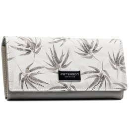 Duży, biały portfel damski ze skóry ekologicznej i naturalnej z systemem RFID - Peterson