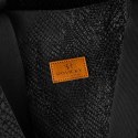 Duży shopper damski z poliestru w czarnym kolorze pokryty zwierzęcym wzorem - Rovicky Duży shopper damski z poliestru w czarnym kolorze pokryty zwierzęcym wzorem - Rovicky