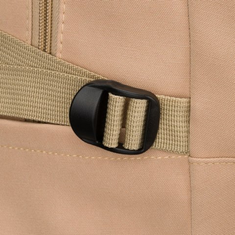 Beżowy plecak szkolny z poliestru z miejscem na laptopa, zamykany suwakiem - Peterson