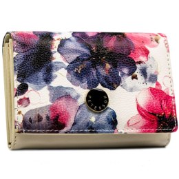Elegancki portfel damski w kwiaty wykonany ze skóry naturalnej i ekologicznej - Peterson