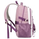 Miękki plecak szkolny z poliestru w białofioletowym kolorze, zawieszony na regulowanych szelkach - Peterson
