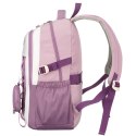 Miękki plecak szkolny z poliestru w białofioletowym kolorze, zawieszony na regulowanych szelkach - Peterson