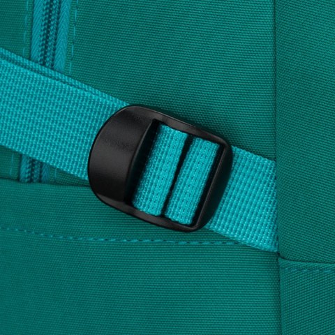 Zielony, młodzieżowy plecak szkolny z poliestru zawieszony na regulowanych szelkach - Peterson