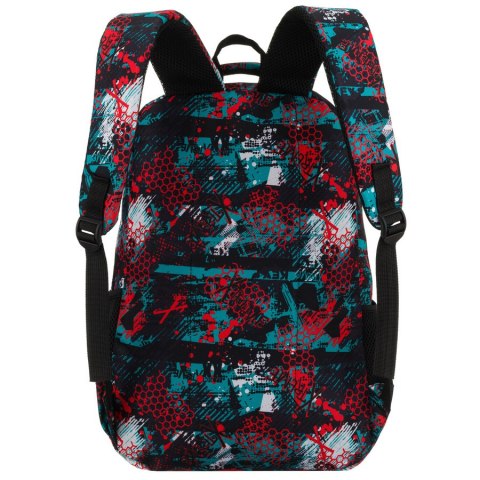 Dwukomorowy plecak szkolny odszyty z poliestru w oryginalny wzór - Peterson