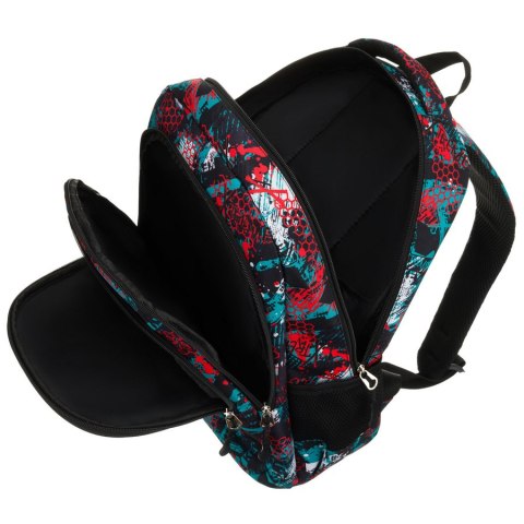 Dwukomorowy plecak szkolny odszyty z poliestru w oryginalny wzór - Peterson