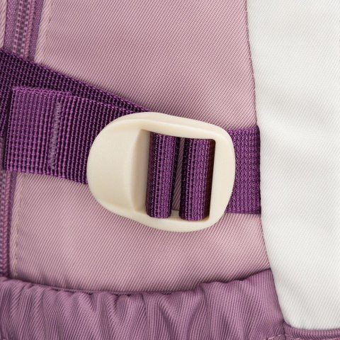 Miękki plecak szkolny z poliestru w białofioletowym kolorze, zawieszony na regulowanych szelkach - Peterson