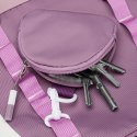 Miękki plecak szkolny z poliestru w białofioletowym kolorze, zawieszony na regulowanych szelkach - Peterson
