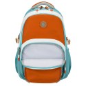 Niebiesko-pomarańczowy plecak szkolny z przegrodą na laptopa, odporny na wilgoć - Peterson