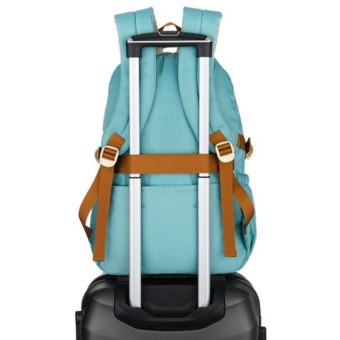 Niebiesko-pomarańczowy plecak szkolny z przegrodą na laptopa, odporny na wilgoć - Peterson