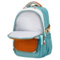 Niebiesko-pomarańczowy plecak szkolny z przegrodą na laptopa, odporny na wilgoć - Peterson