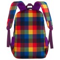 Plecak szkolny w kratę odszyty z poliestru, zawieszony na regulowanych szelkach - Peterson