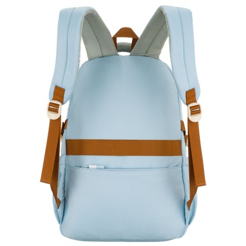 Plecak szkolny z poliestru w błękitnym kolorze zawieszony na regulowanych szelkach - Peterson