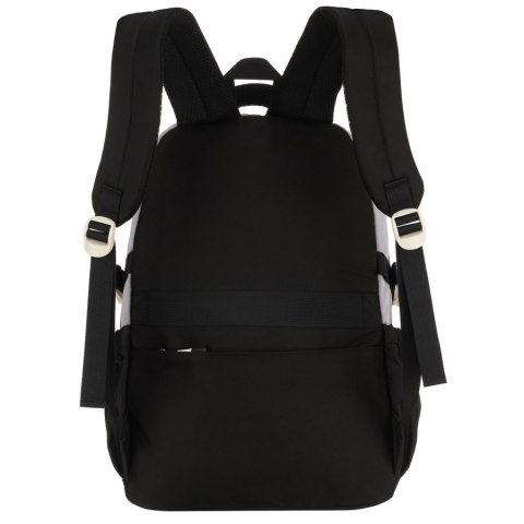 Szaro-czarny plecak szkolny z poliestru z dodatkową saszetką - Peterson