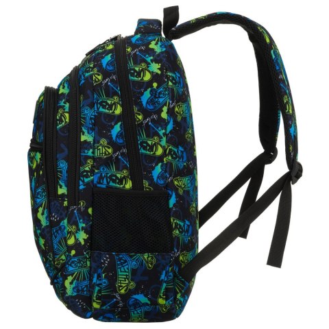 Szkolny plecak z poliestru pokryty wzorem w deskorolki - Peterson