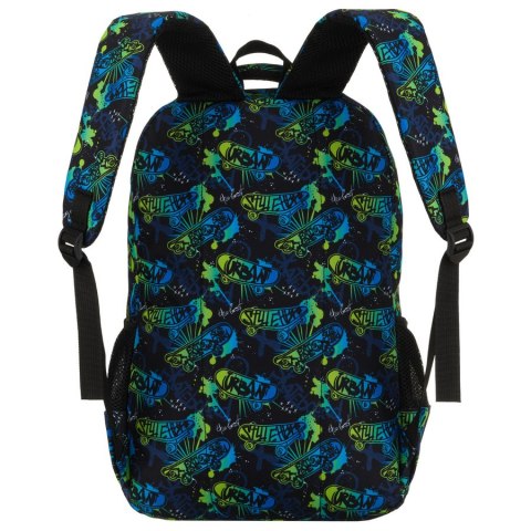 Szkolny plecak z poliestru pokryty wzorem w deskorolki - Peterson