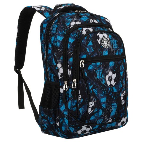 Szkolny tornister z poliestru pokryty wzorem w piłkę nożną - Peterson