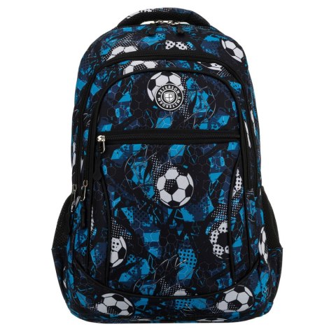 Szkolny tornister z poliestru pokryty wzorem w piłkę nożną - Peterson