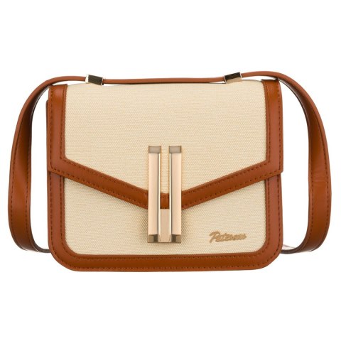 Listonoszka damska w kolorach ecru i brązowym, dwukomorowa - Peterson