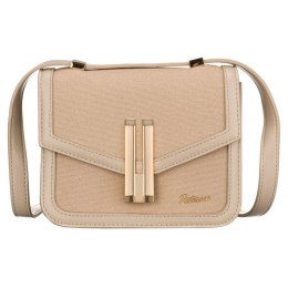 Listonoszka damska z tworzywa sztucznego w beżowym kolorze zamykana klipsem magnetycznym - Peterson