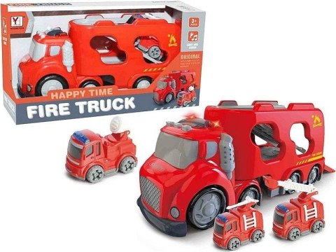 Auto z kontenerem i 2 autkami straży pożarnej Auto z kontenerem i 2 autkami straży pożarnej