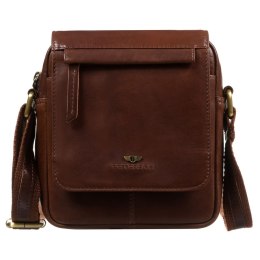 Skórzana, brązowa torba męska na ramię - Peterson