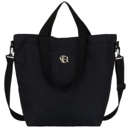 Czarna torba damska wykonana z poliestru z kieszonką zewnętrzną - Rovicky