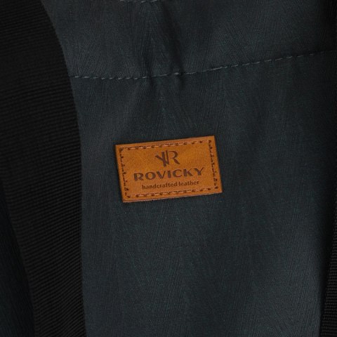 Szara shopperka damska zamykana suwakiem z kieszonką zewnętrzną - Rovicky