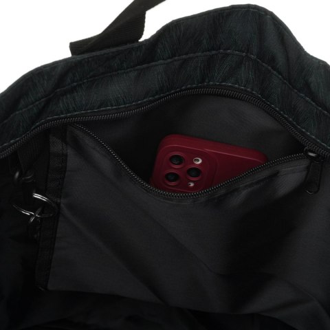 Szara shopperka damska zamykana suwakiem z kieszonką zewnętrzną - Rovicky