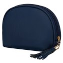 Granatowa kosmetyczka z materiału syntetycznego zamykana suwakiem - Peterson