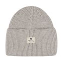 Szara, zimowa czapka damska beanie z logo marki - Peterson Szara, zimowa czapka damska beanie z logo marki - Peterson
